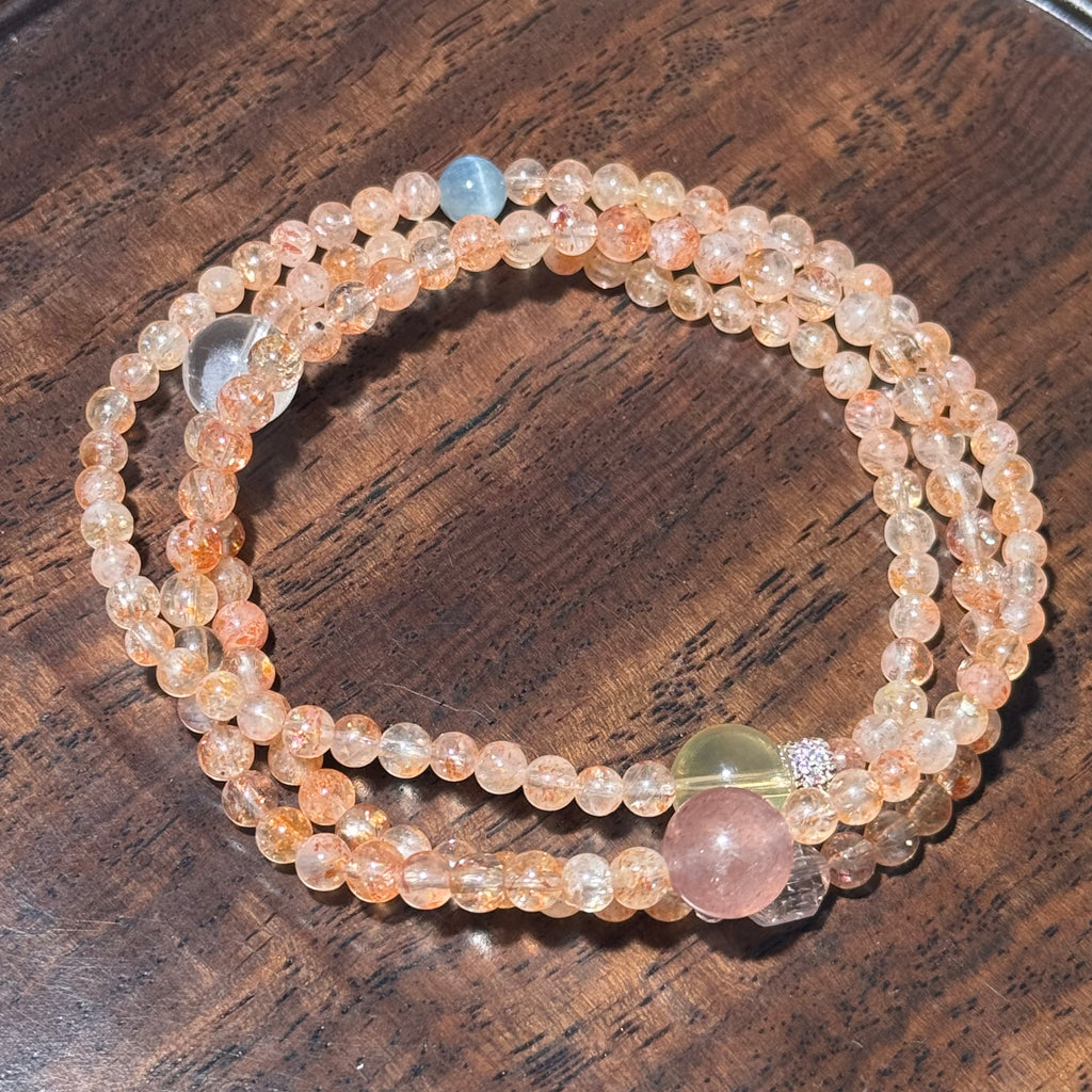 Sunstone Multi‑Loop Stretch Bracelet