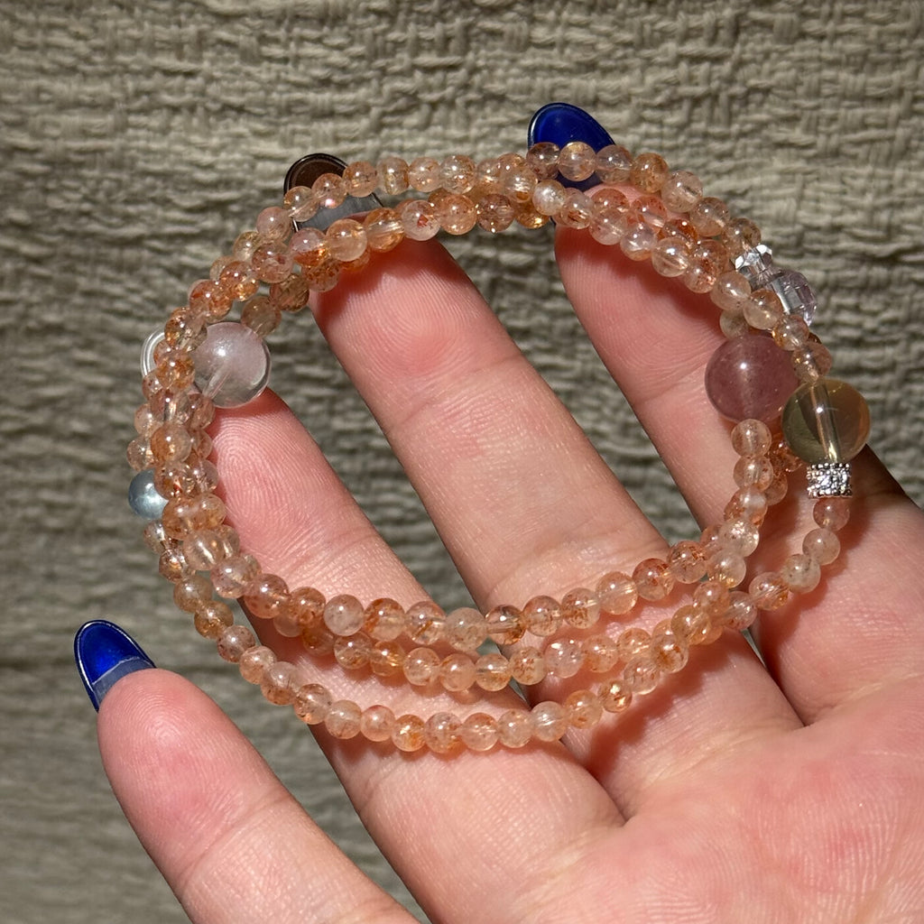 Sunstone Multi‑Loop Stretch Bracelet
