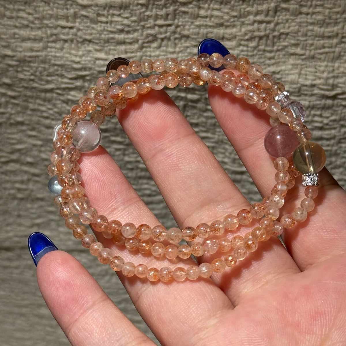 Sunstone Multi‑Loop Stretch Bracelet
