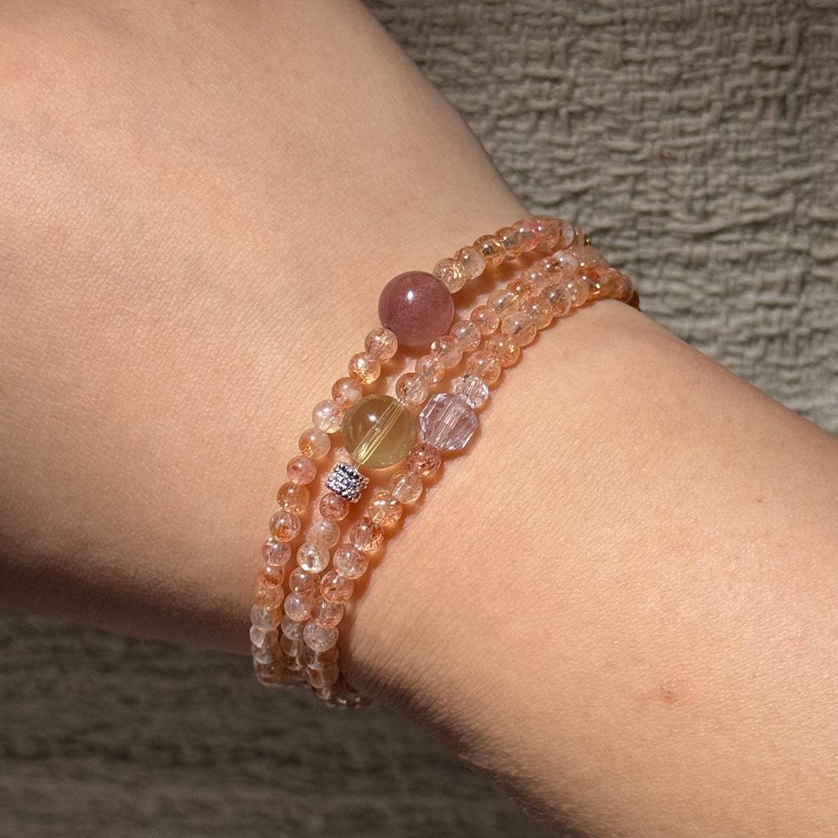 Sunstone Multi‑Loop Stretch Bracelet