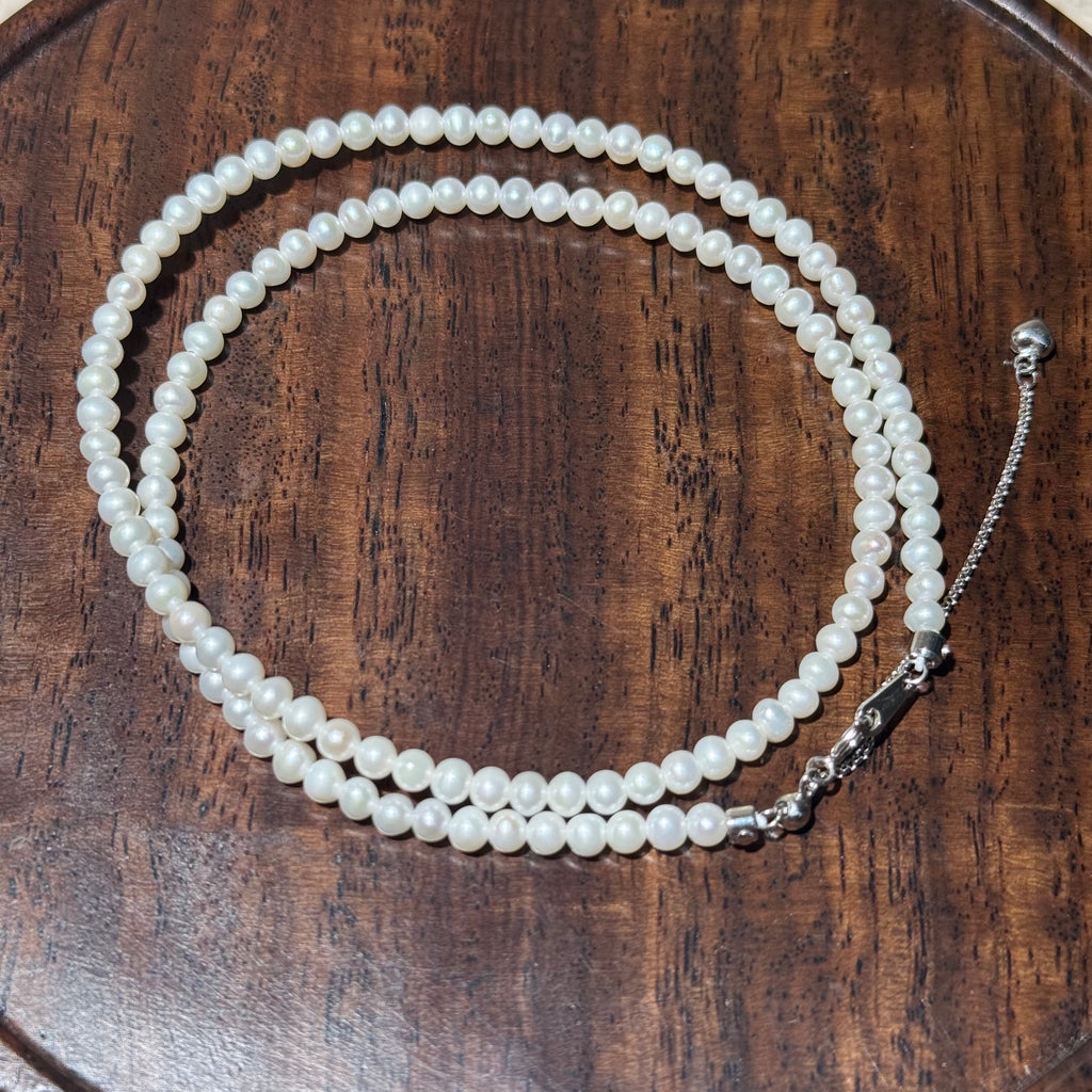 Tiny Round Pearl Choker Necklace
