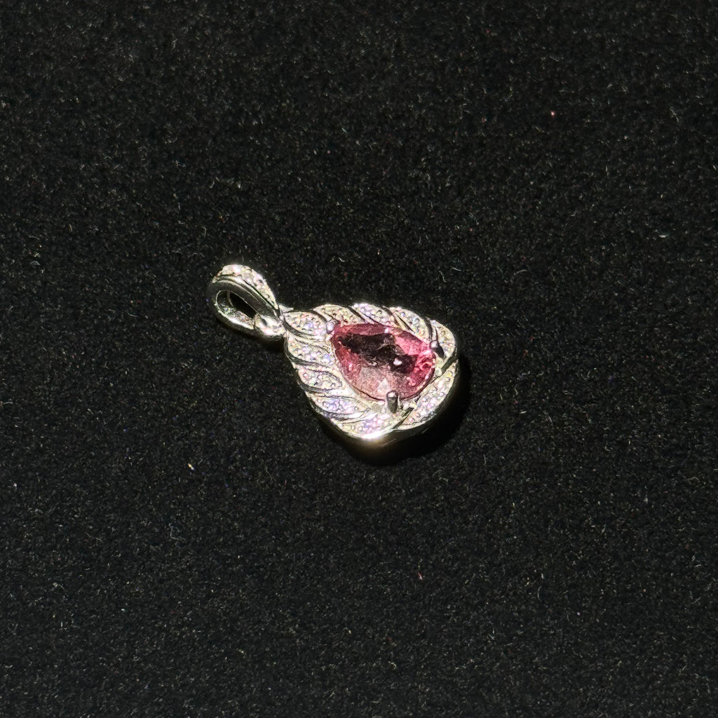 Natural Pink Tourmaline Teardrop Pendant