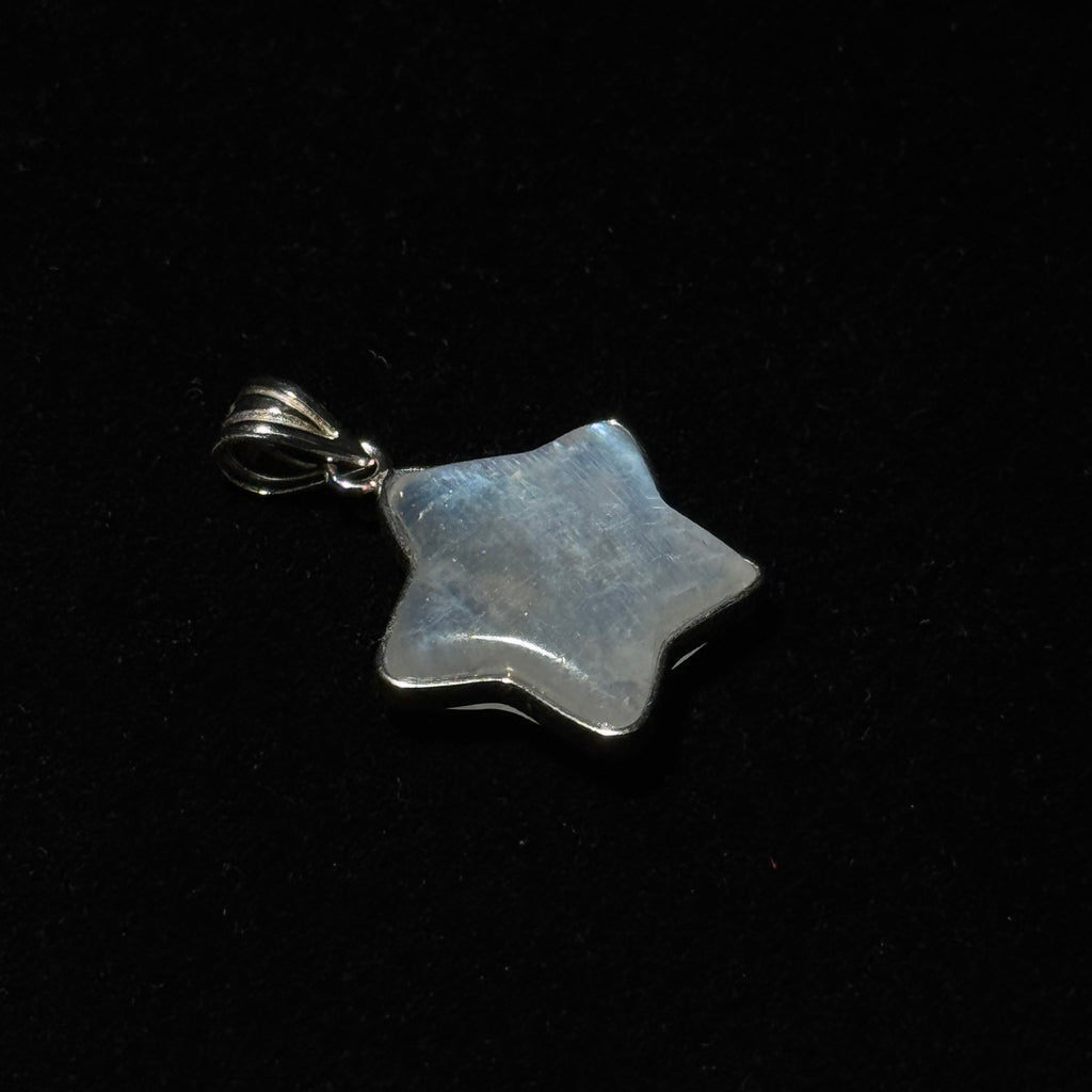 Natural Moonstone Star‑Shaped Bezel Set Pendant