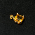 Natural Citrine Square‑Cut Gold‑Tone Prong‑Set Pendant