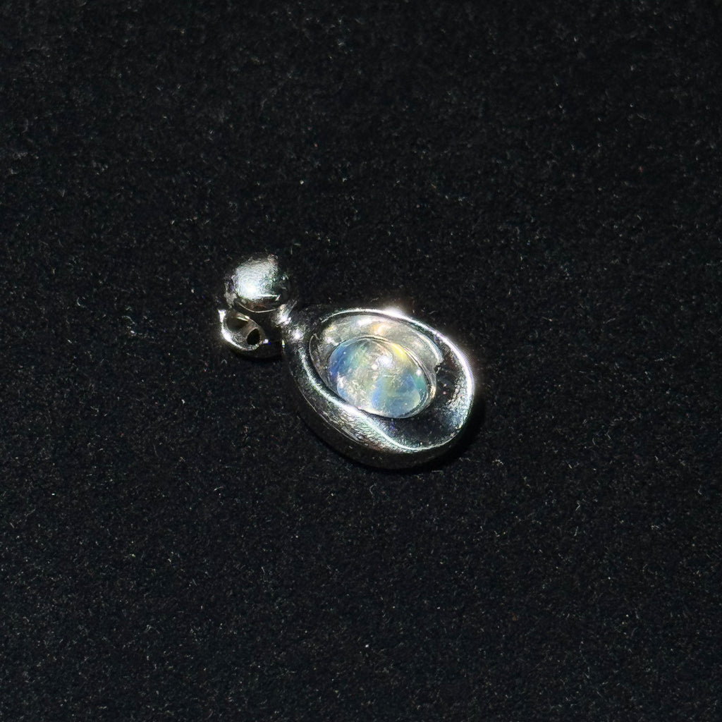 Natural Moonstone Teardrop Bezel‑Set Pendant