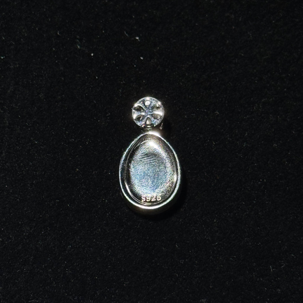 Natural Moonstone Teardrop Bezel‑Set Pendant