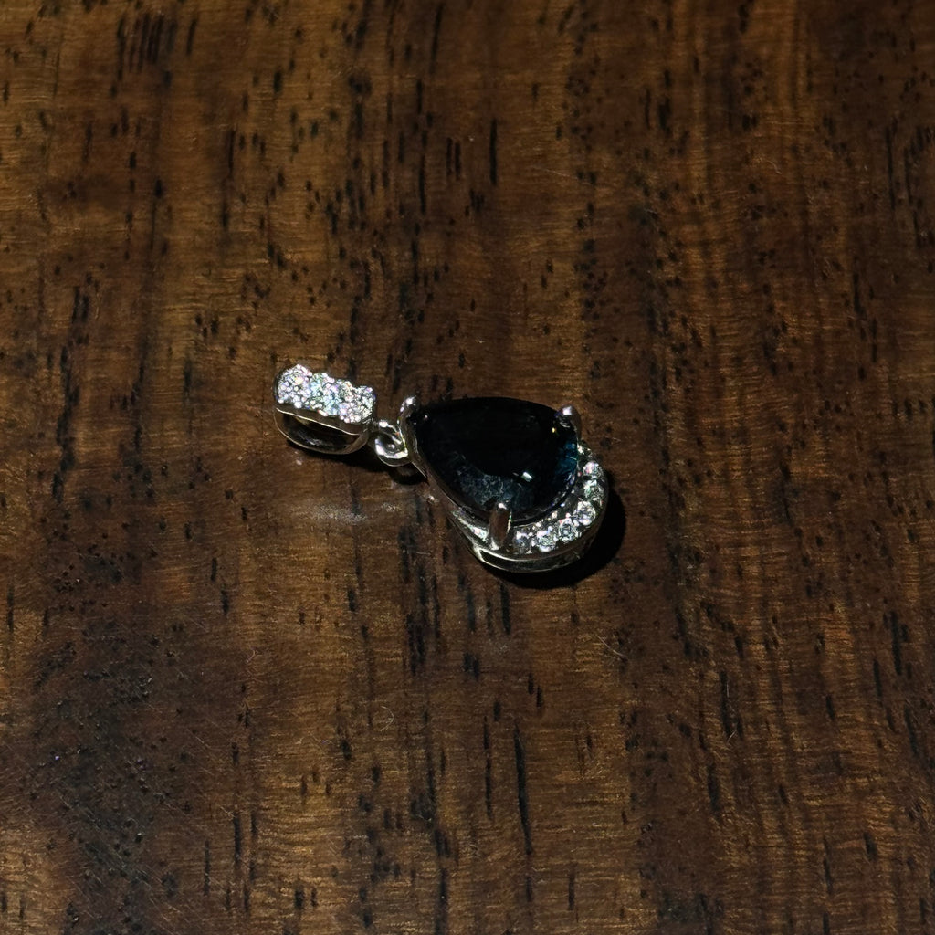 Natural London Blue Topaz Teardrop Pendant