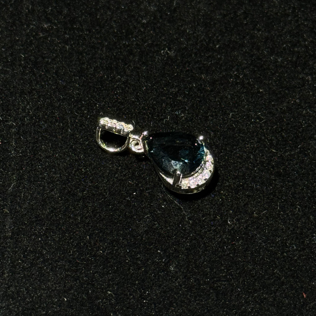 Natural London Blue Topaz Teardrop Pendant