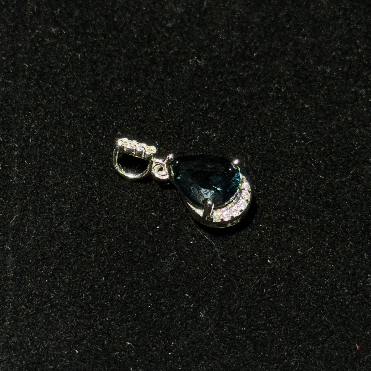 Natural London Blue Topaz Teardrop Pendant