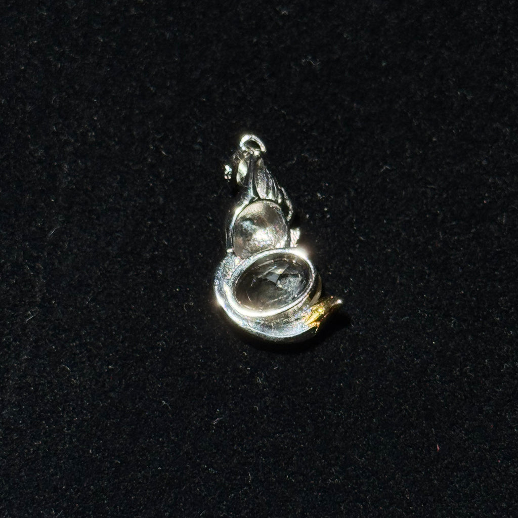 Natural Citrine Fox‑Shaped Two‑Tone Pendant