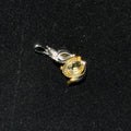 Natural Citrine Fox‑Shaped Two‑Tone Pendant