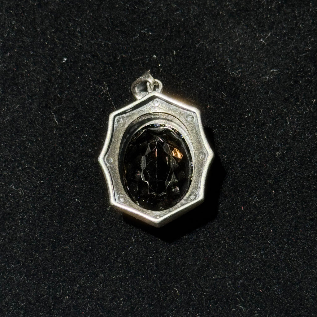 Natural Smoky Quartz Oval Vintage Pendant