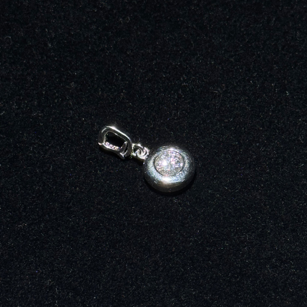 Round Moissanite Bezel‑Set Charm Pendant