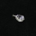 Natural Amethyst Teardrop Halo Pendant