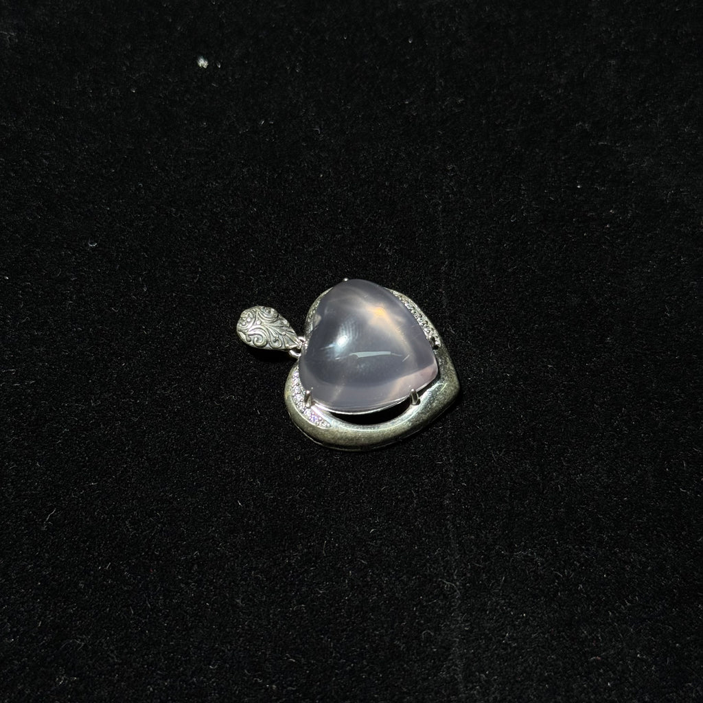 Natural Rose Quartz Heart‑Shaped Halo Pendant