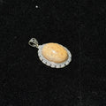 Natural Coral Fossil Oval Pendant