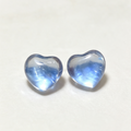 Natural Aquamarine Heart Stud Earrings, Crystal Love Shape Ear Jewelry
