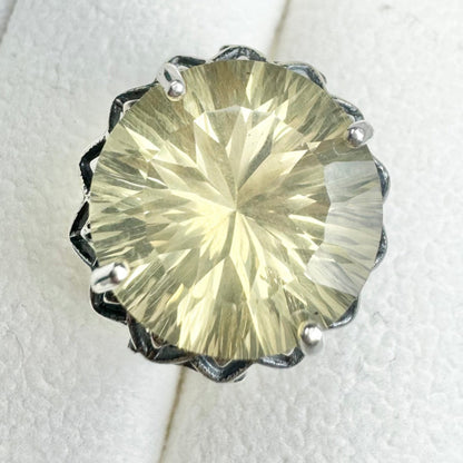 Round S925 Shape Special Cutting Citrine Ring