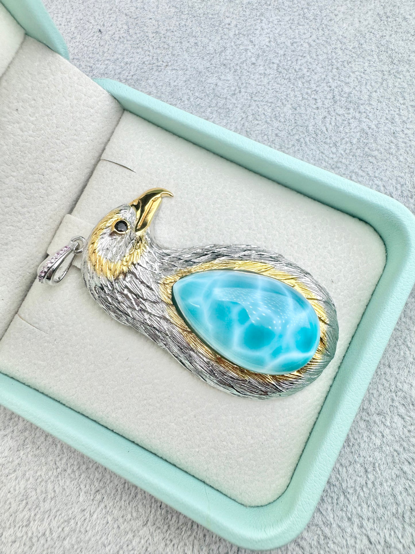 Darker BuleLarimar Eagal Shape S925 Pendant