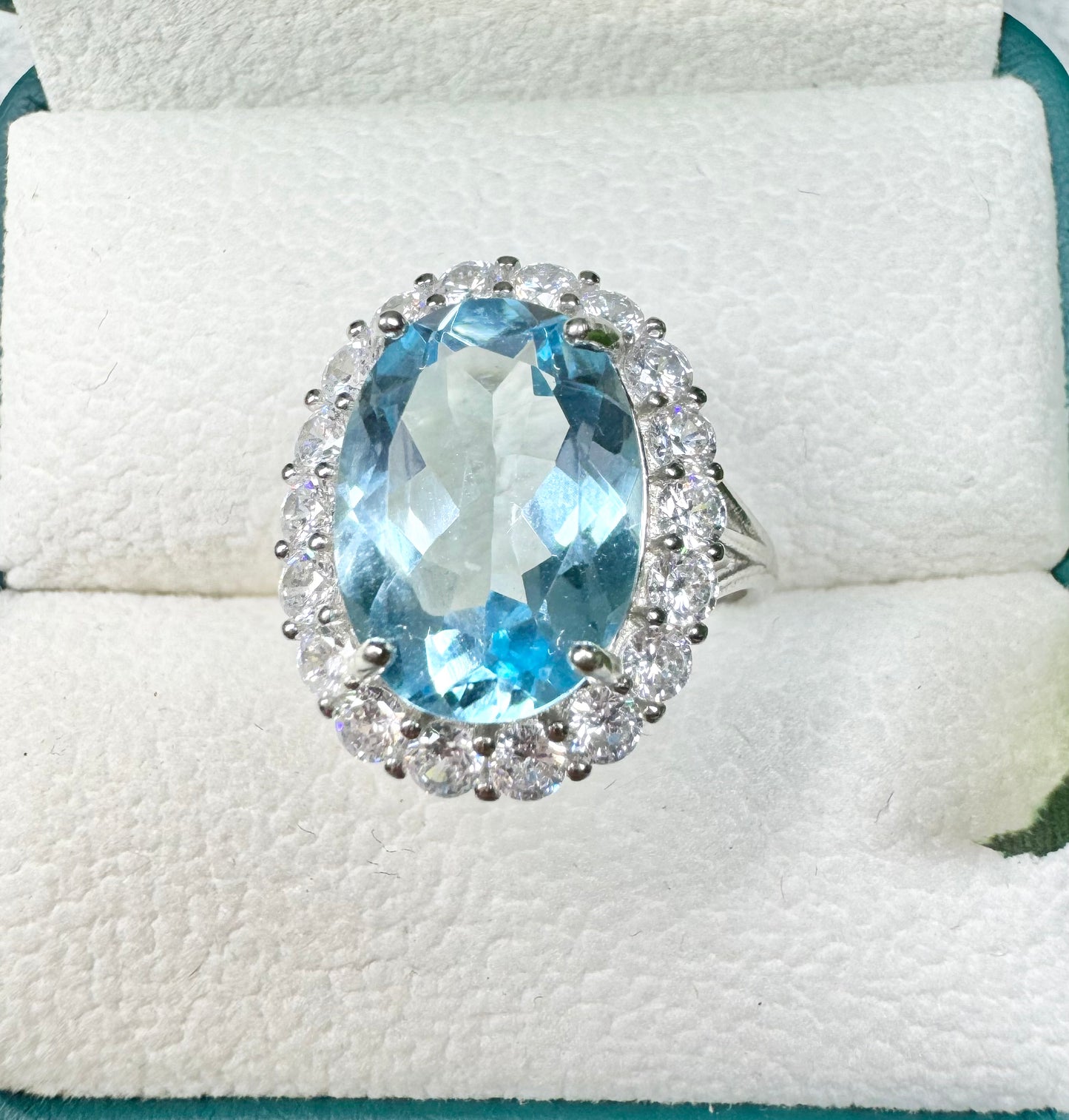 Natural Topaz Fashion S925 Adjustable Ring