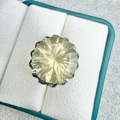 Round S925 Shape Special Cutting Citrine Ring