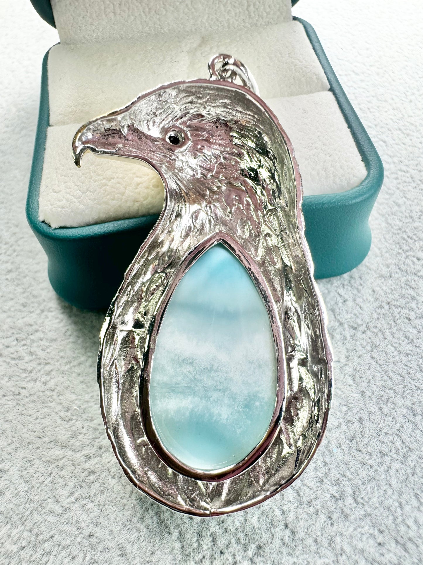 Darker BuleLarimar Eagal Shape S925 Pendant