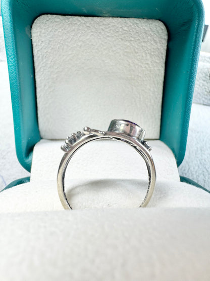 Purple Amethyst Ring 925 Sterling Silver Vintage Healing Crystal Women Jewelry Ct 1.44 Birthday Gifts for Women