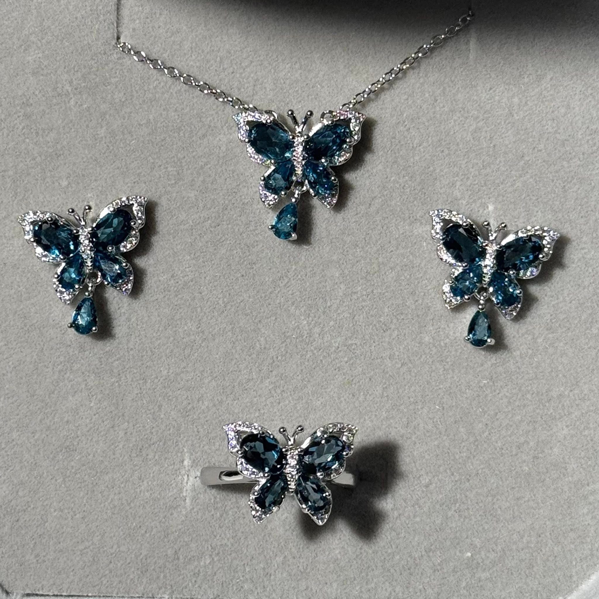 Blue Topaz Jewelry Set