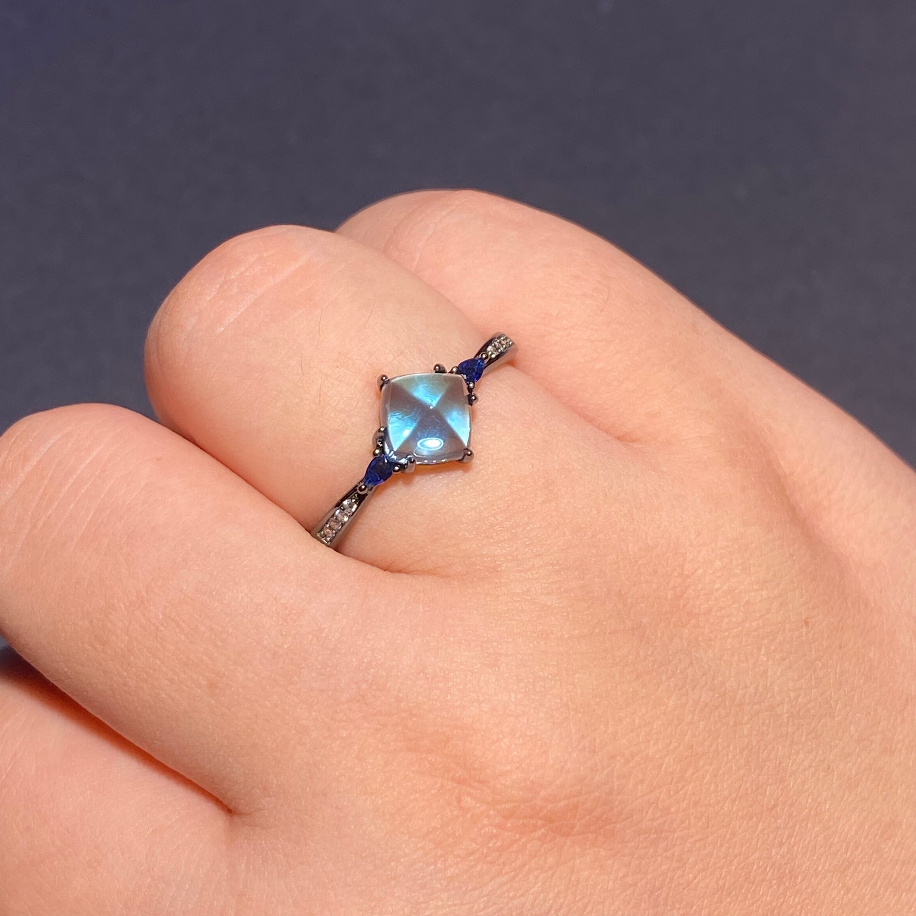 Natrual  topaz shaped s925 ring