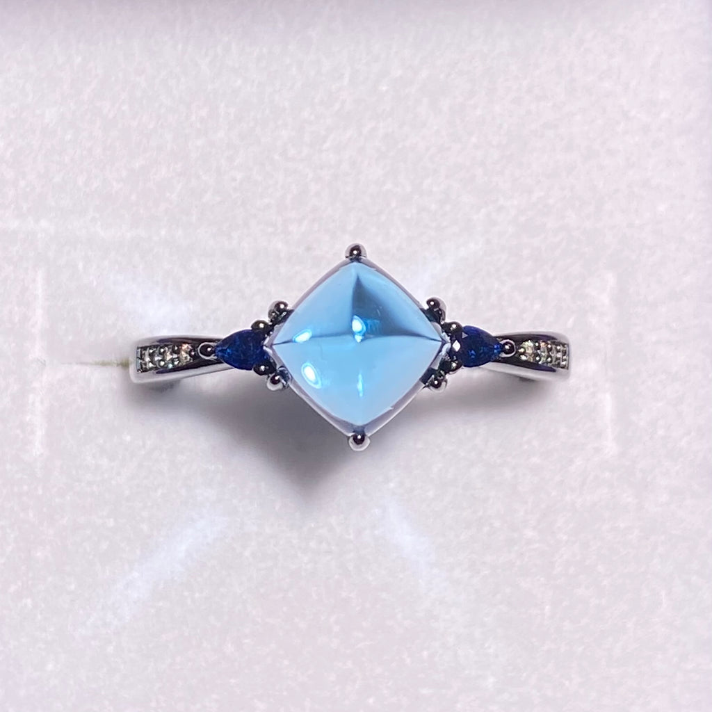 Natrual  topaz shaped s925 ring
