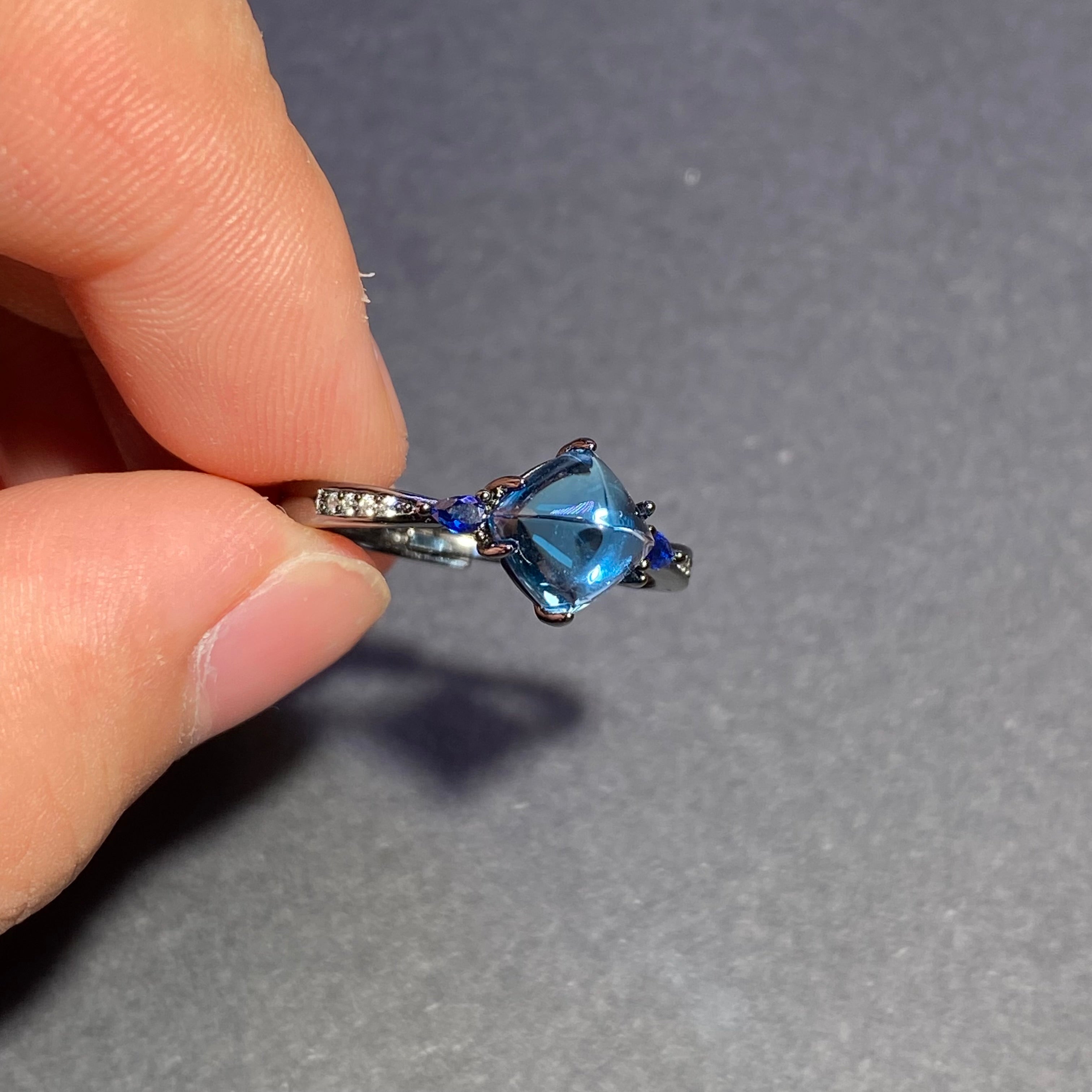 Natrual  topaz shaped s925 ring
