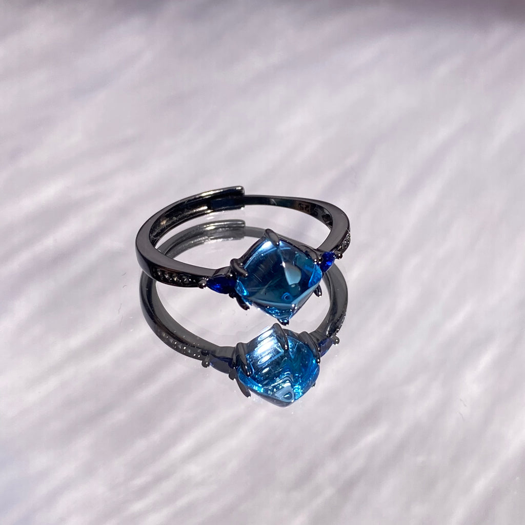 Natrual  topaz shaped s925 ring