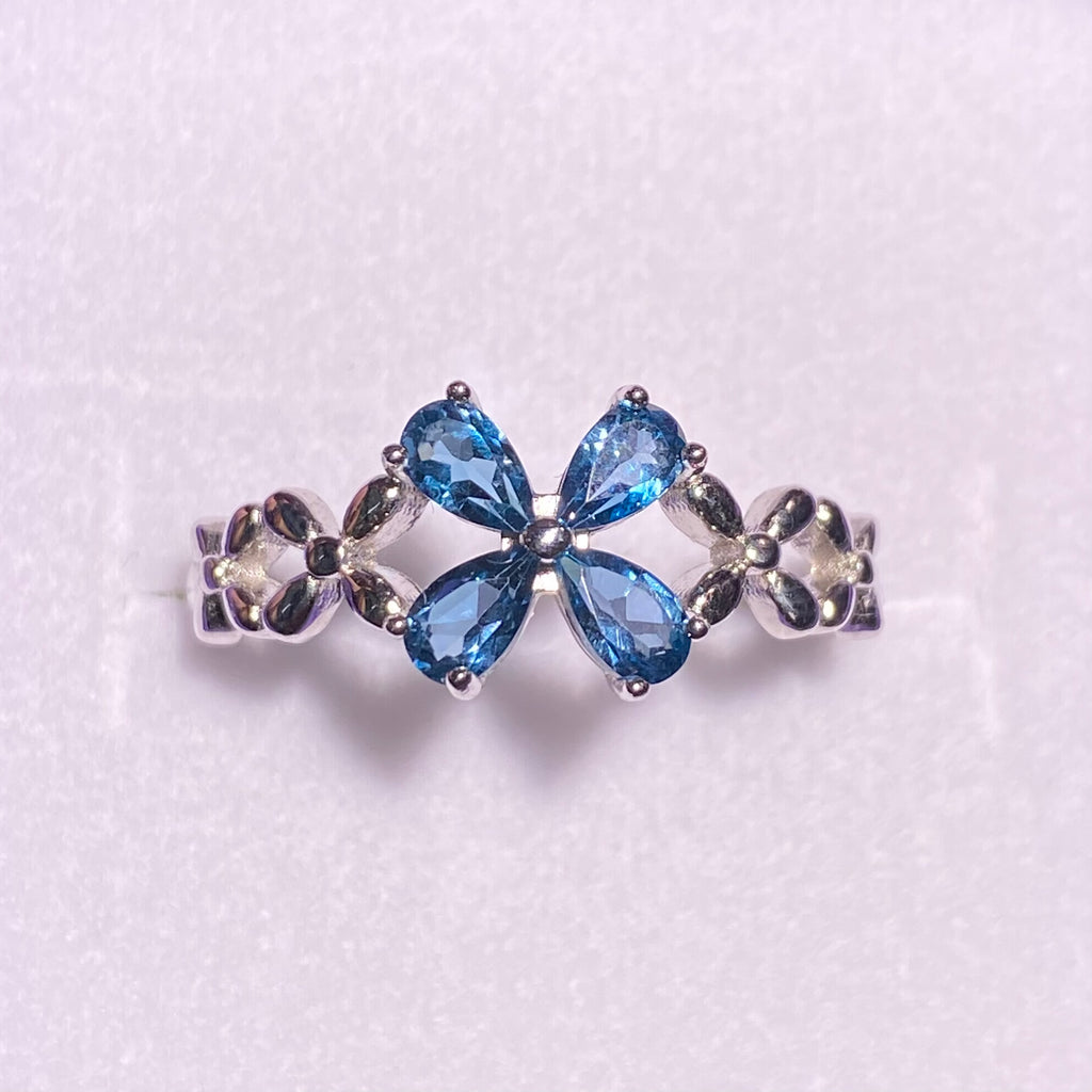 Natrual topaz  shaped s925 ring