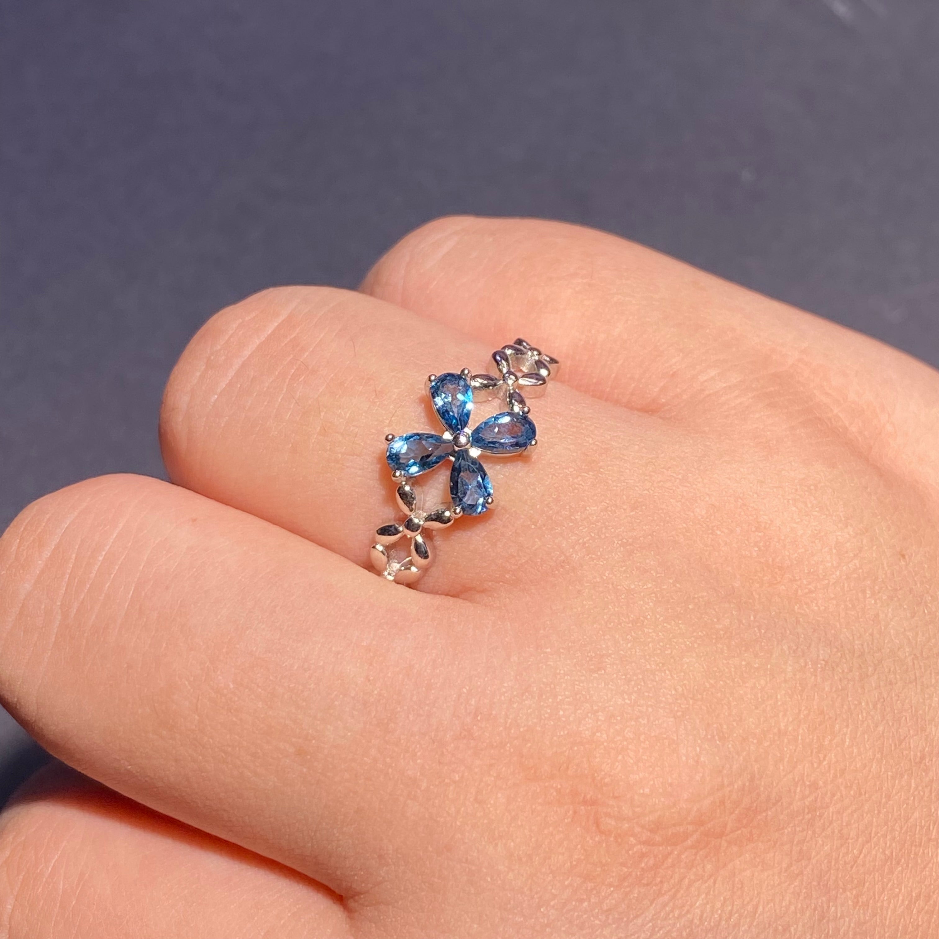 Natrual topaz  shaped s925 ring