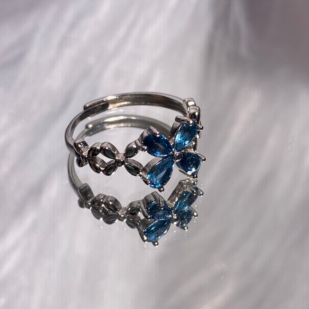 Natrual topaz  shaped s925 ring