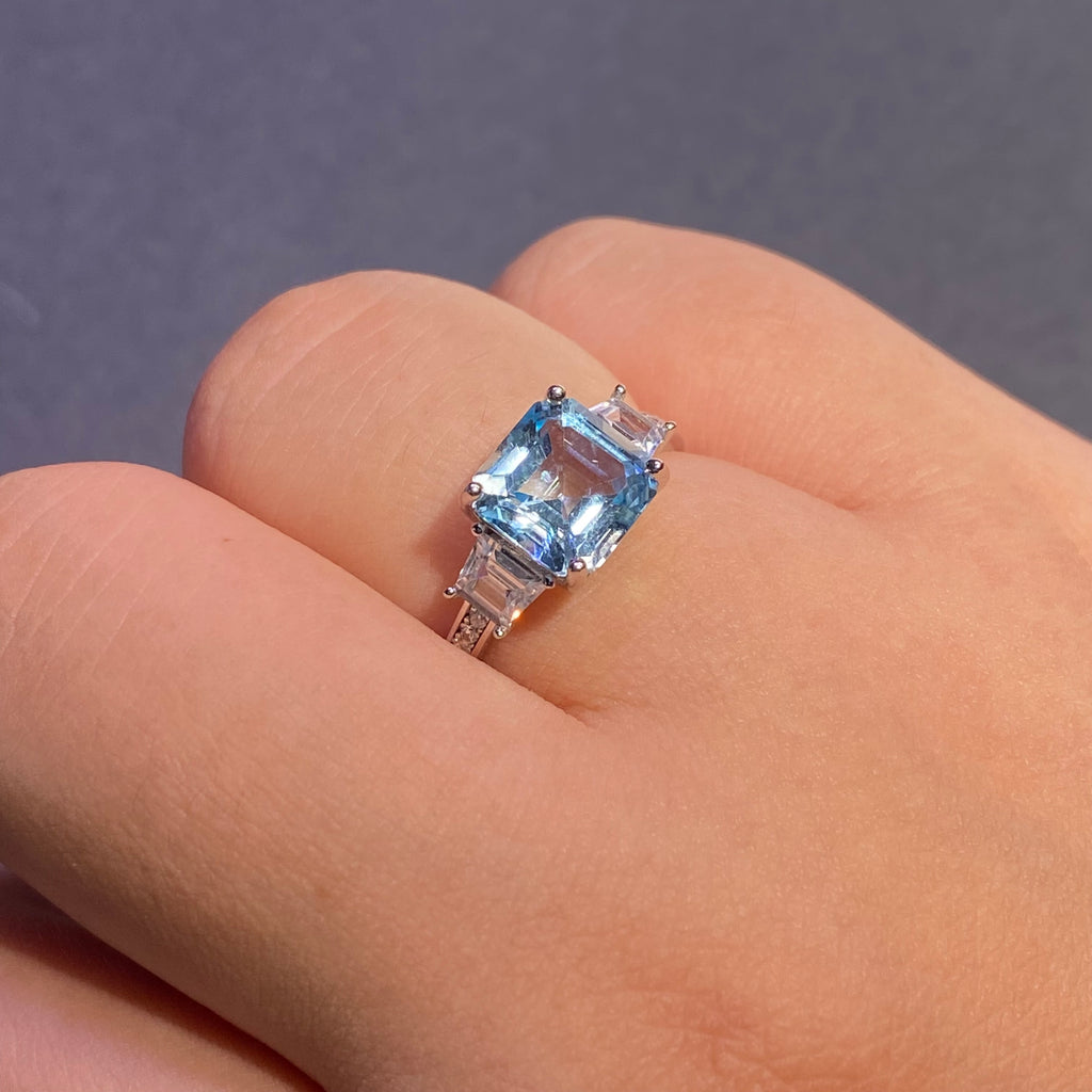 Natrual topaz  shaped s925 ring