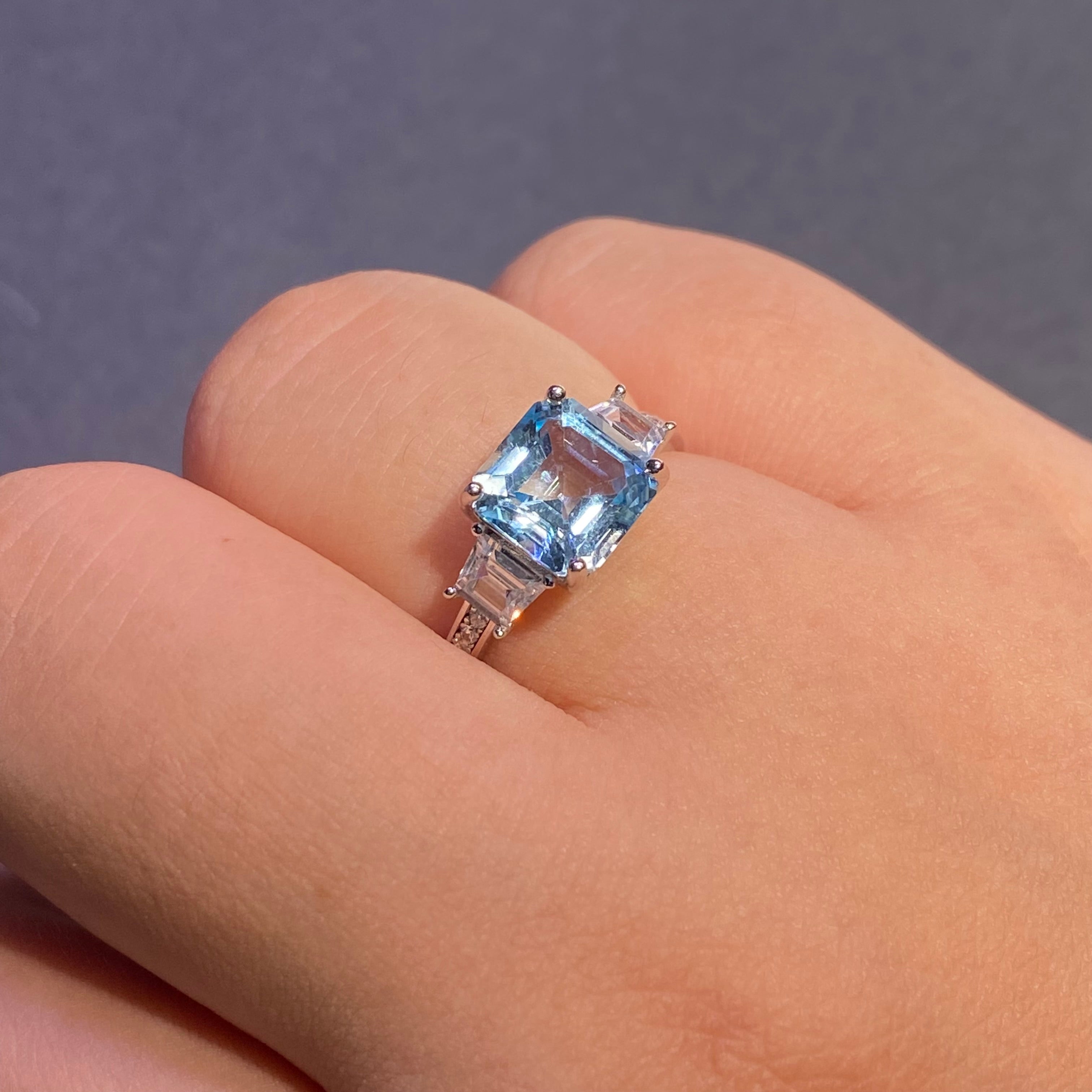 Natrual topaz  shaped s925 ring