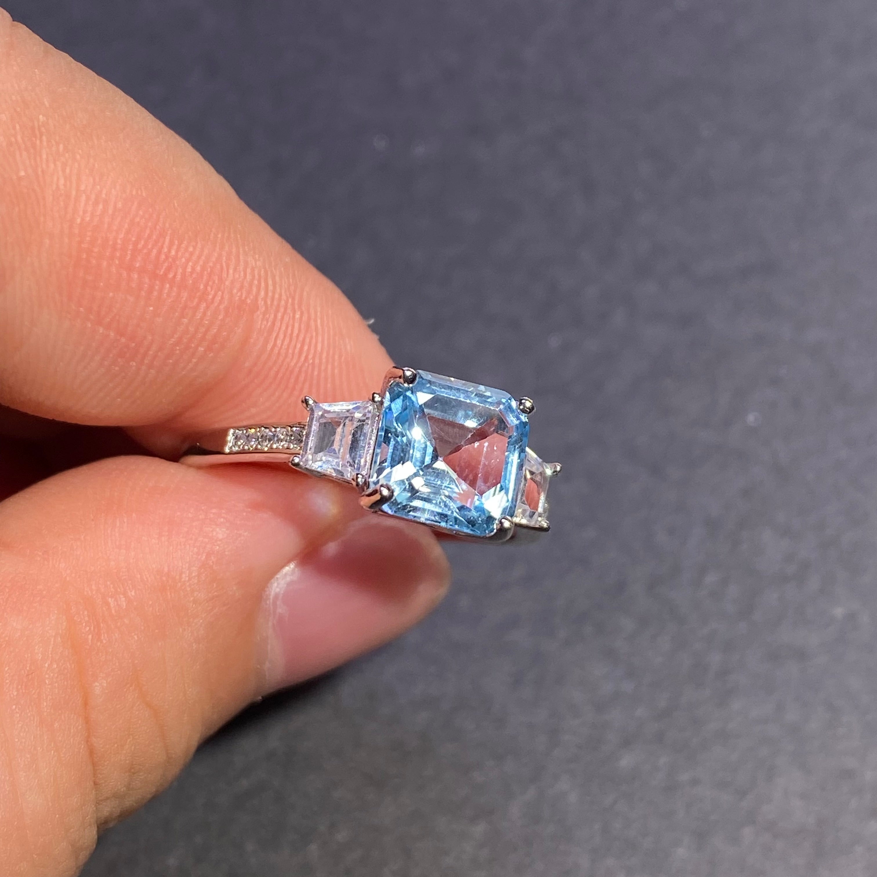 Natrual topaz  shaped s925 ring