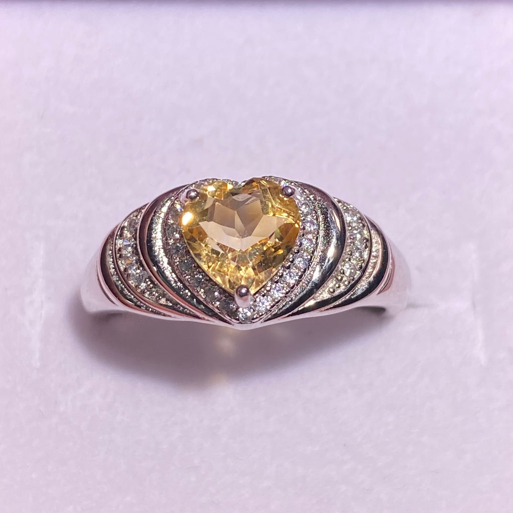 Natrual citrine shaped s925 ring