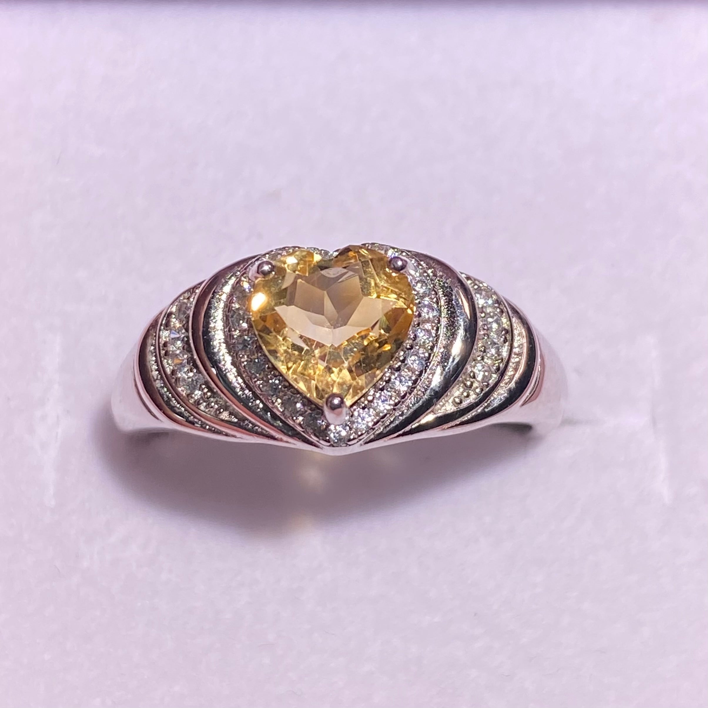 Natrual citrine shaped s925 ring