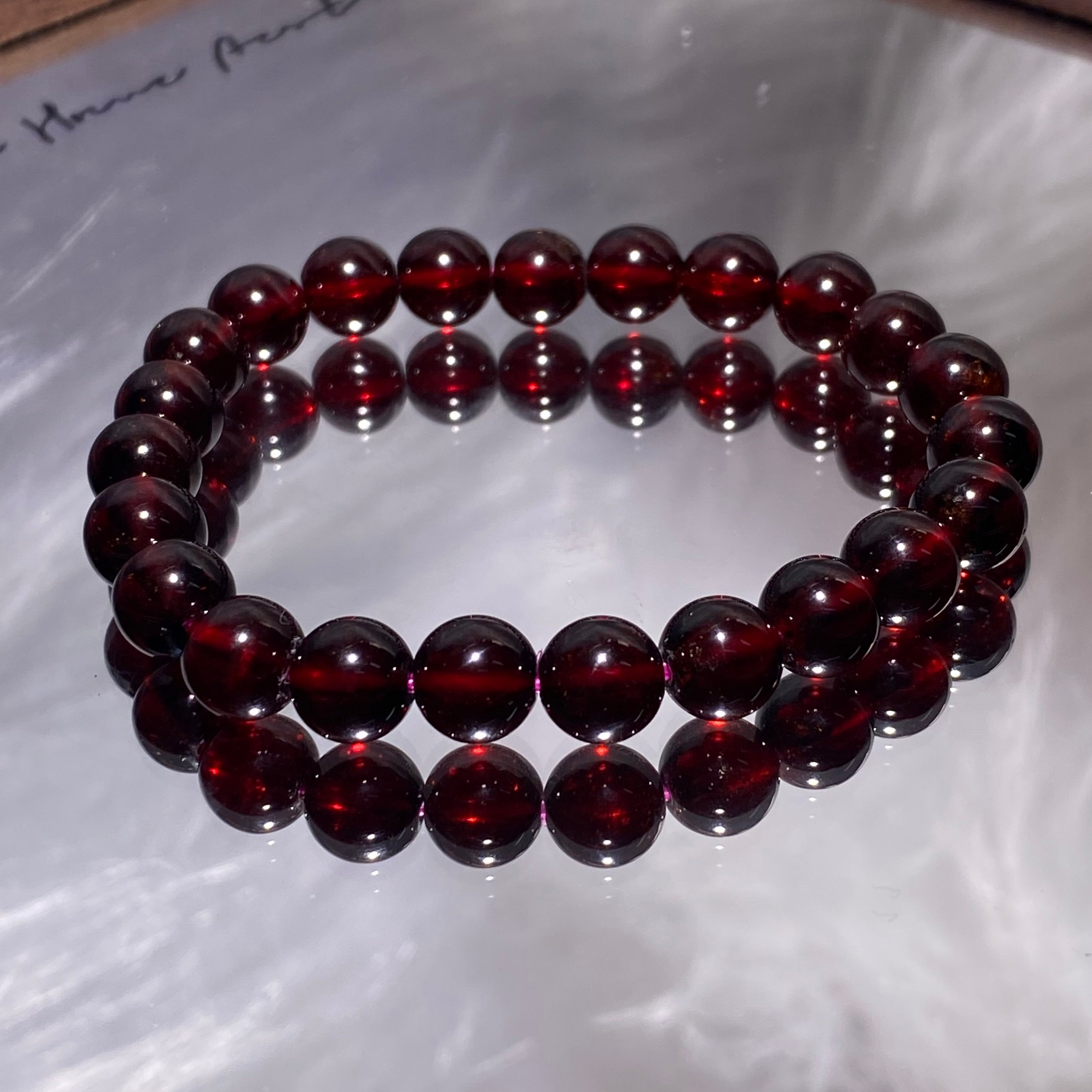9mm+Garnet Bracelets 15-16.5cm