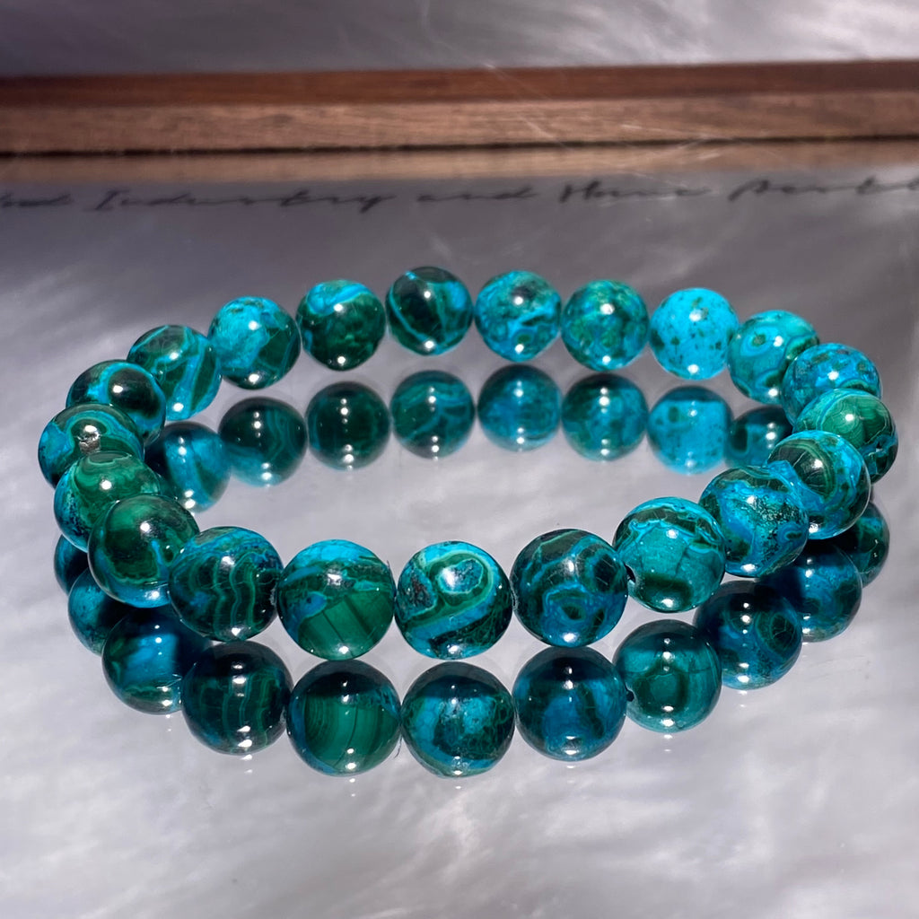 9.7mm+Malachite & Turquoise Symbiotic Bracelets 15-16cm