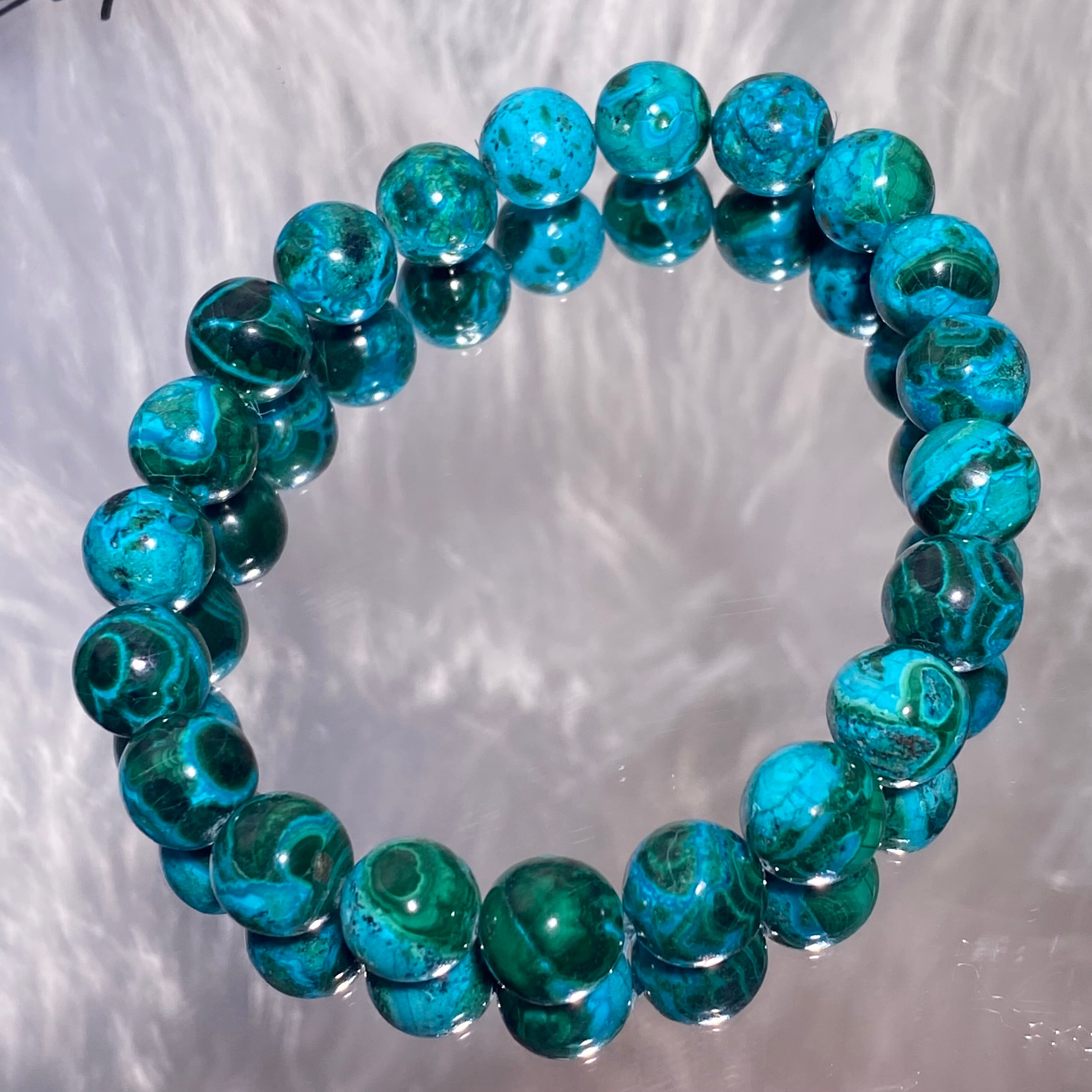 9.7mm+Malachite & Turquoise Symbiotic Bracelets 15-16cm