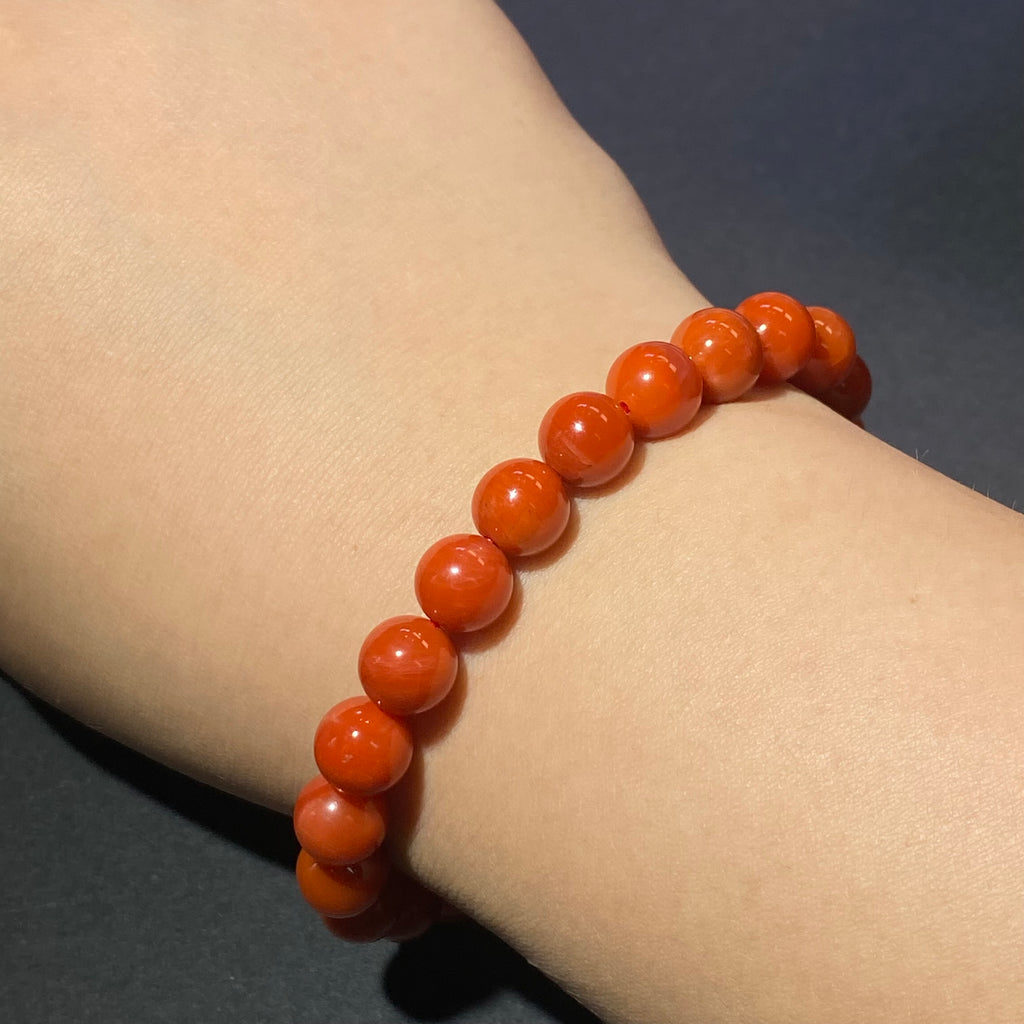 8mm+South Red Agate 15-16.5cm