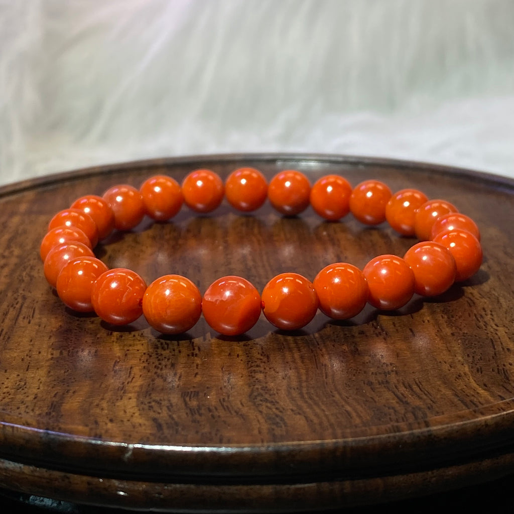 8mm+South Red Agate 15-16.5cm
