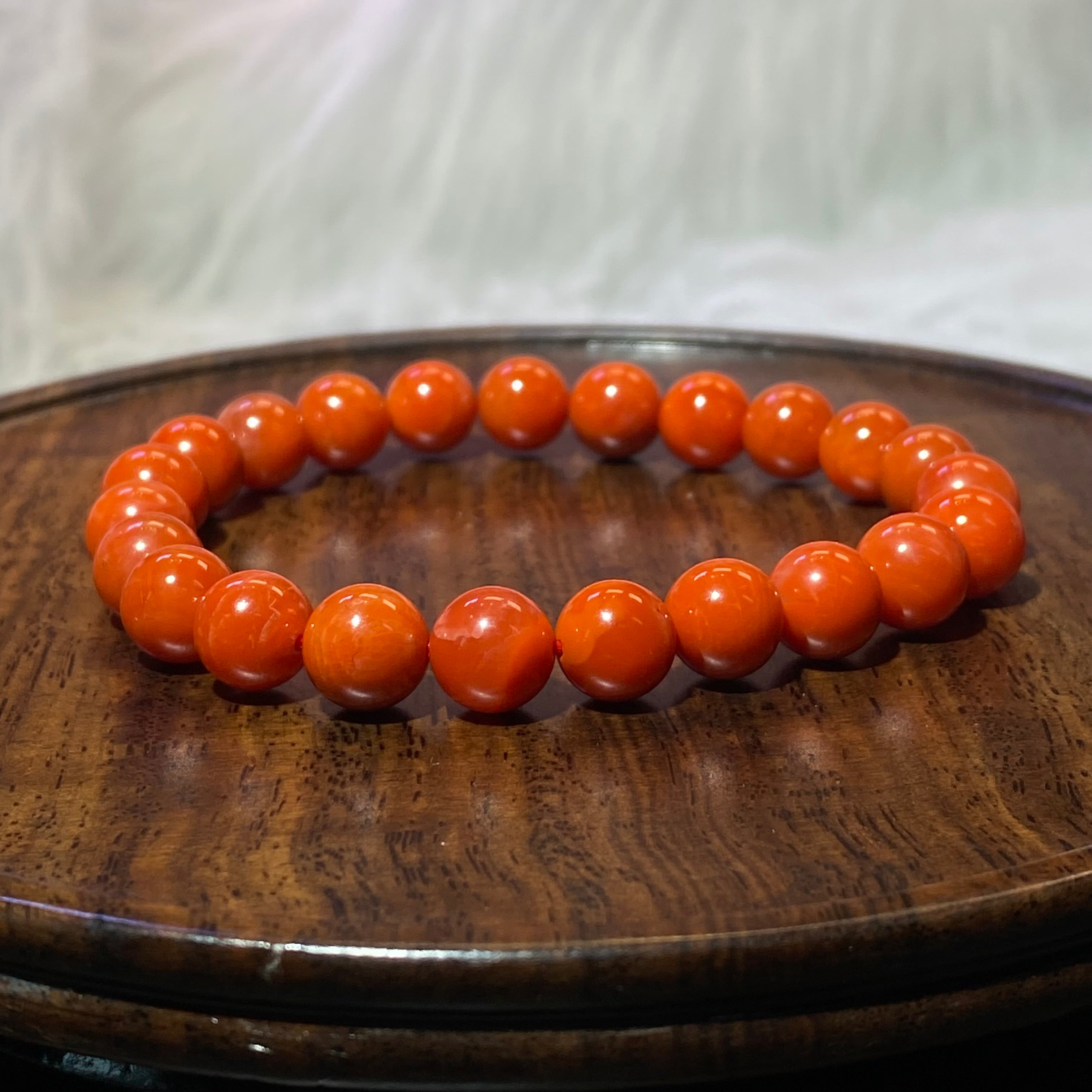 8mm+South Red Agate 15-16.5cm