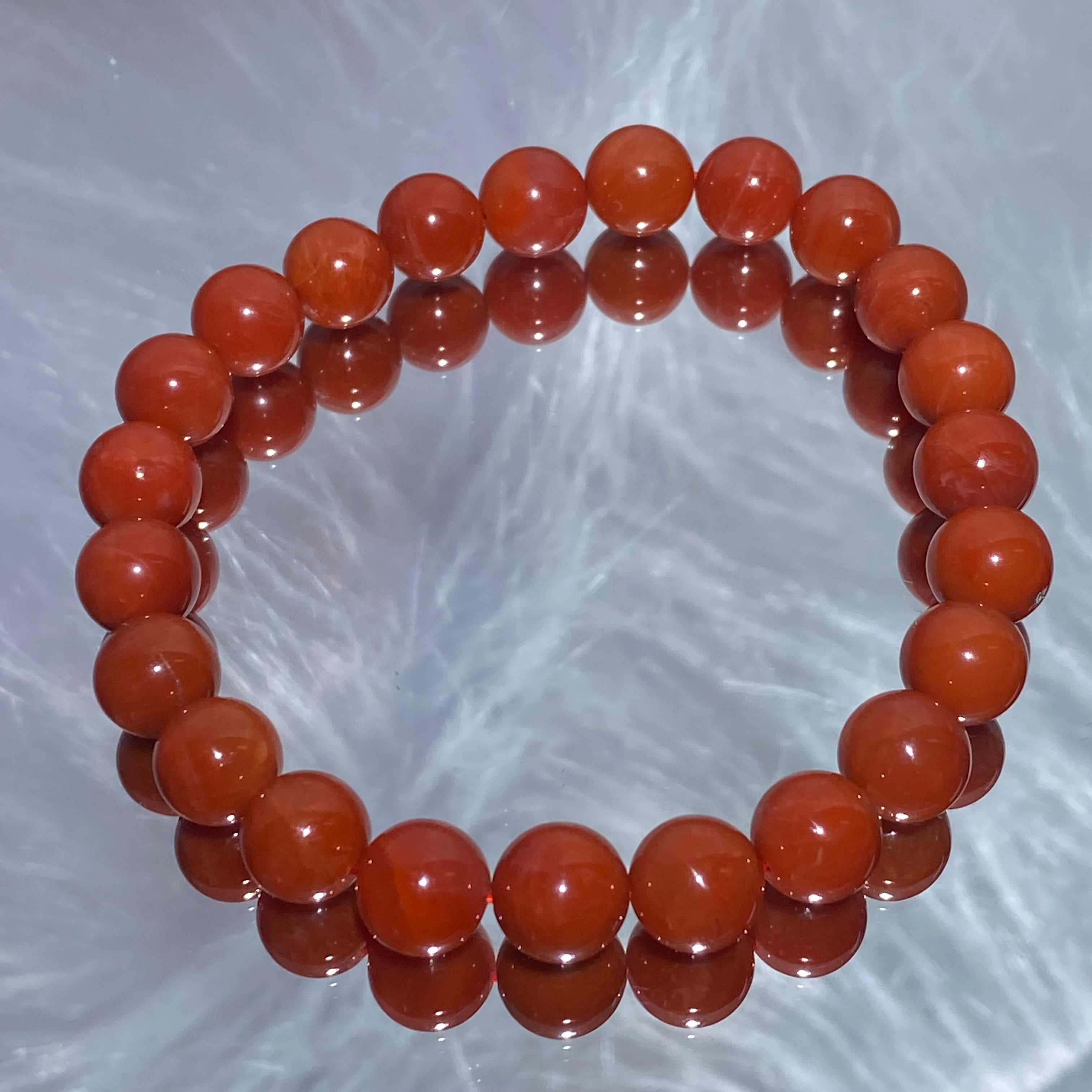 8mm+South Red Agate 15-16.5cm