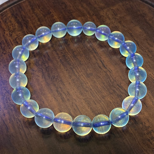 9mm+Natural Aquamarine Bracelet 15-16.5cm