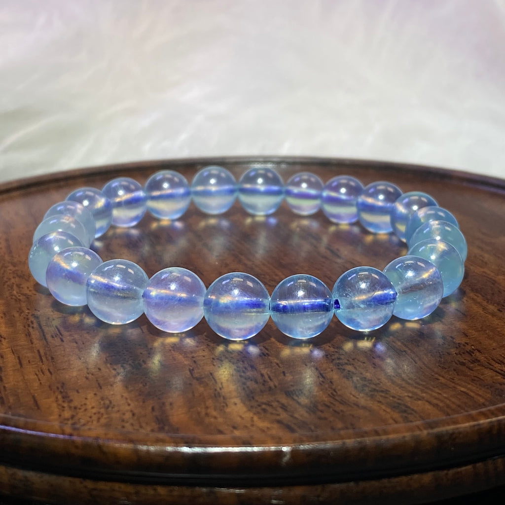 9mm+Natural Aquamarine Bracelet 15-16.5cm
