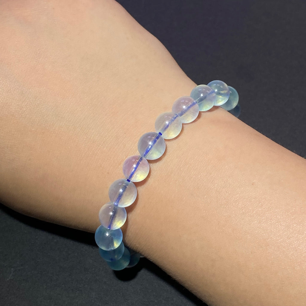 9mm+Natural Aquamarine Bracelet 15-16.5cm